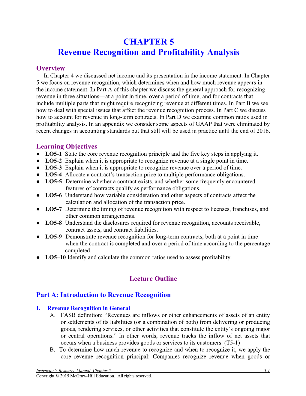 Revenue Recognition and Profitability Analysis