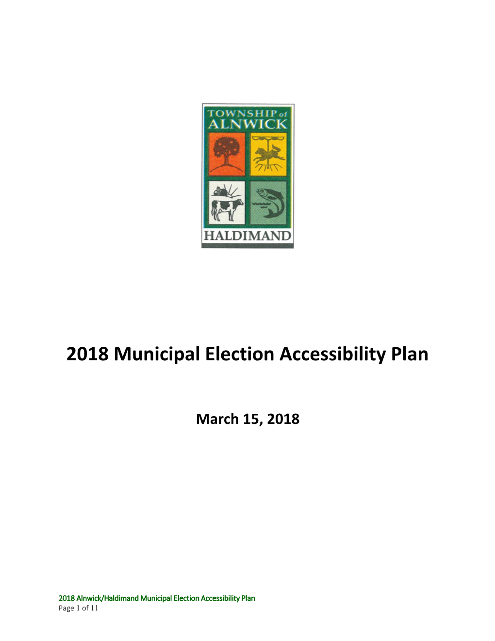 2018 Municipal Election Accessibility Plan