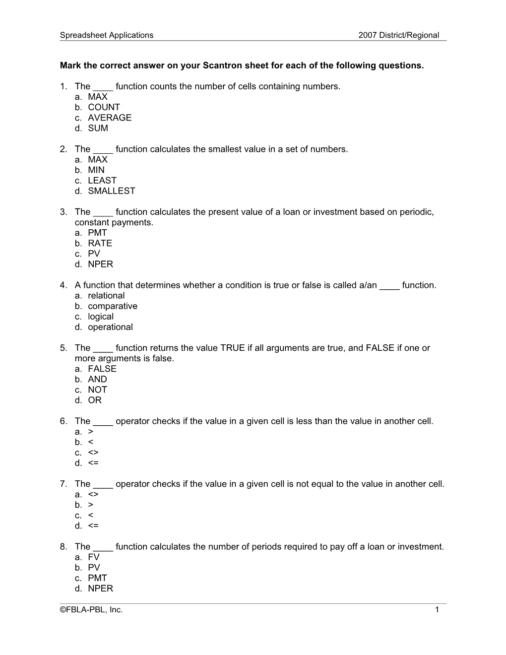 2007 Spreadsheet Application District