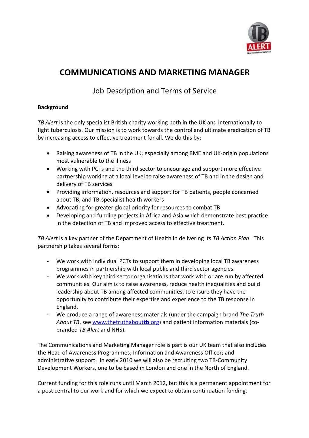 Communications and Marketing Manager