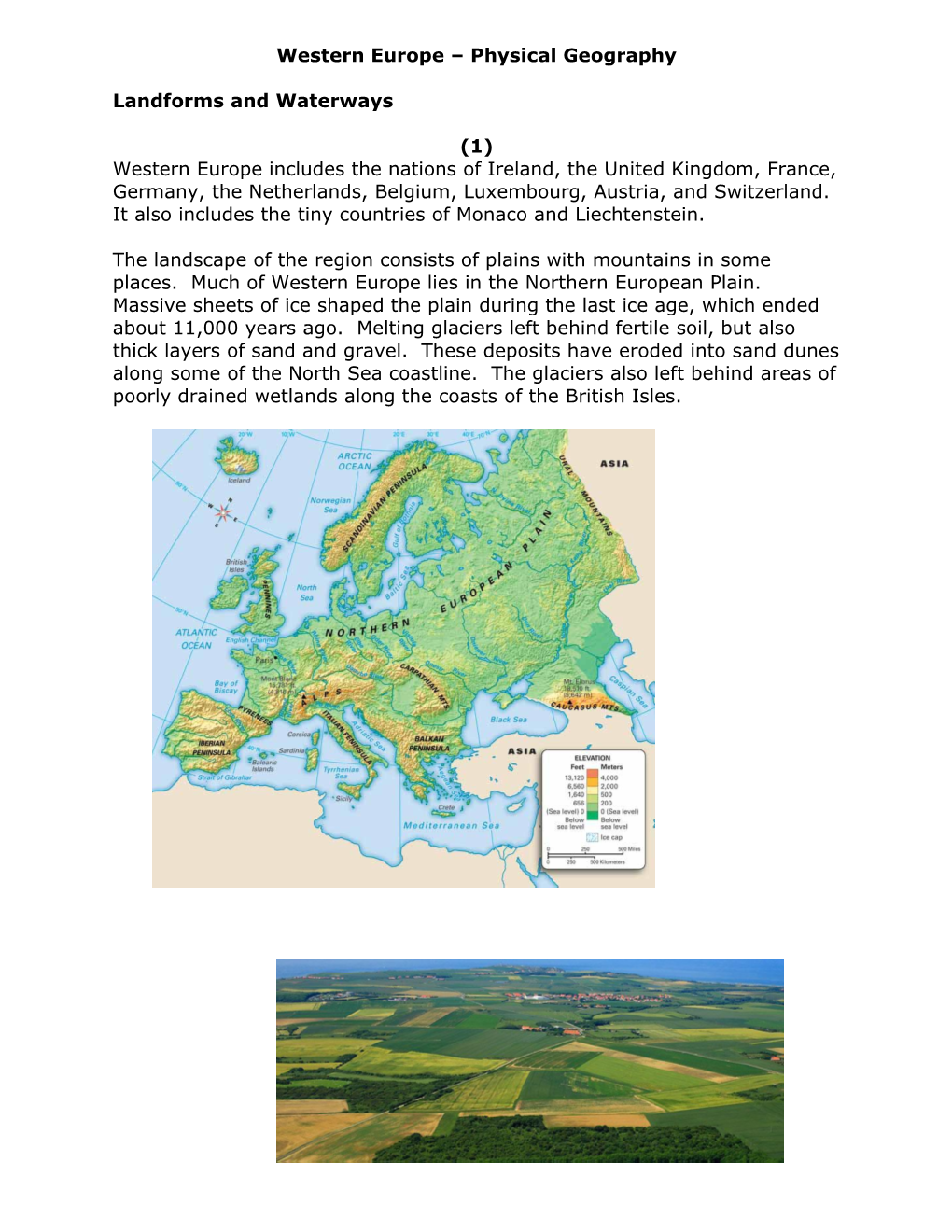 Western Europe Physical Geography