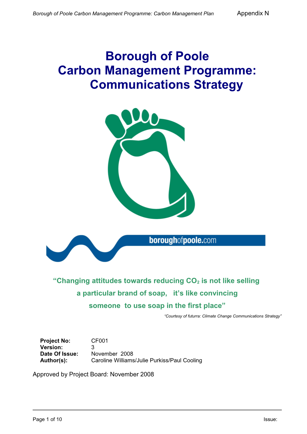 Appendix N to Carbon Management Programme