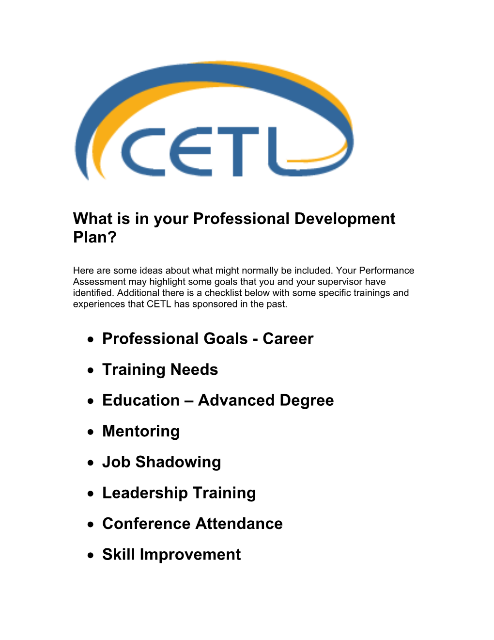 What Is in Your Professional Development Plan?