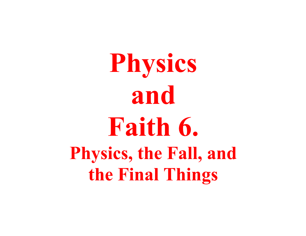 Physics and Faith 6