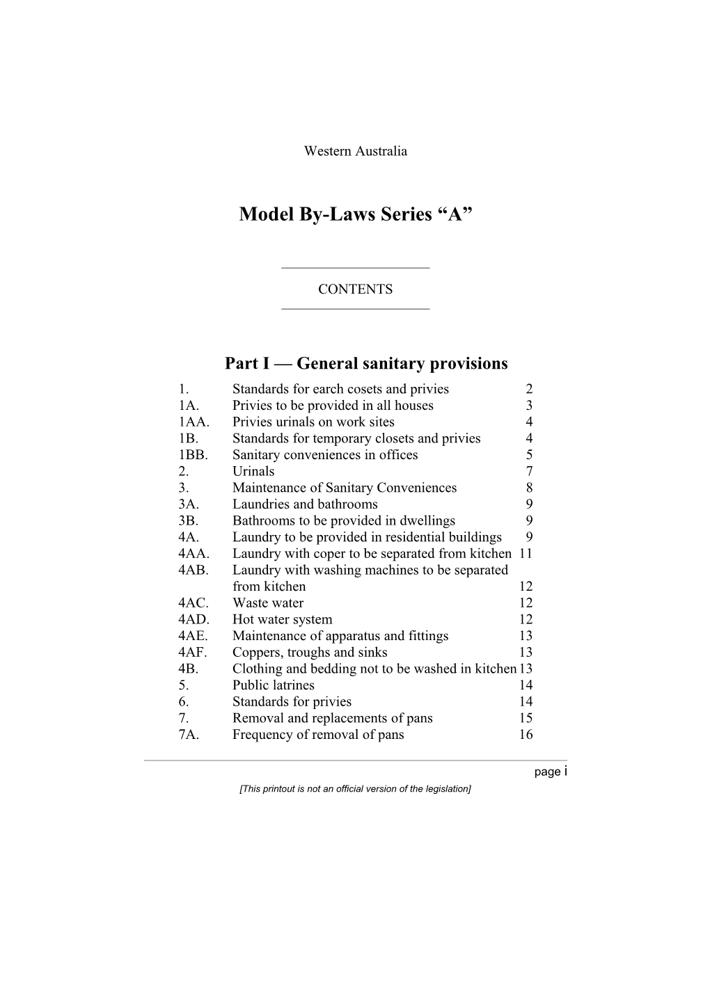Model By-Laws Series A