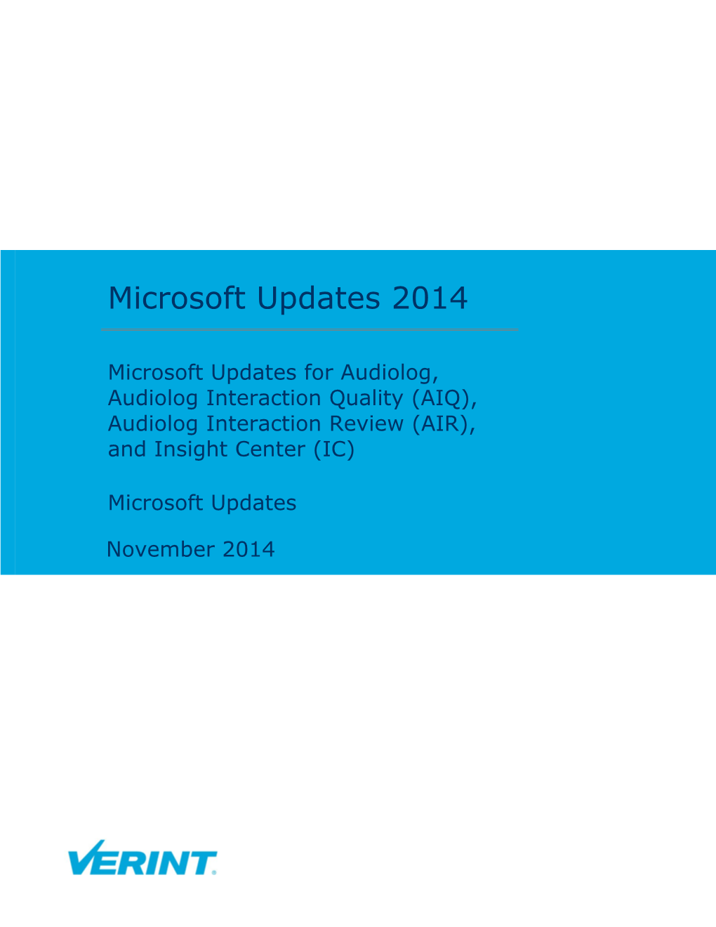 Microsoft Update for Audiolog