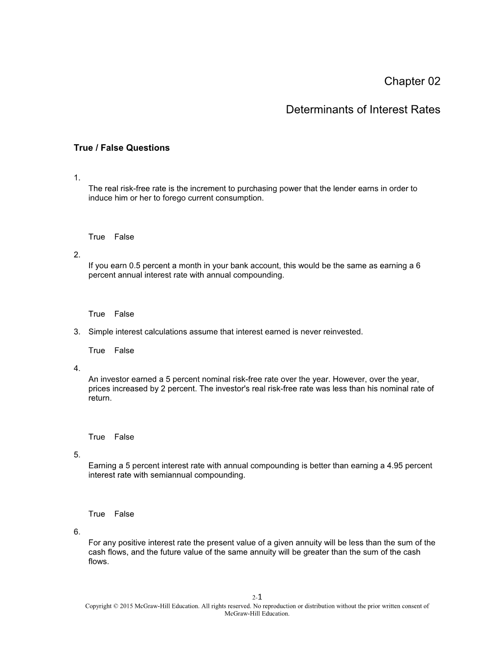 Determinants of Interest Rates