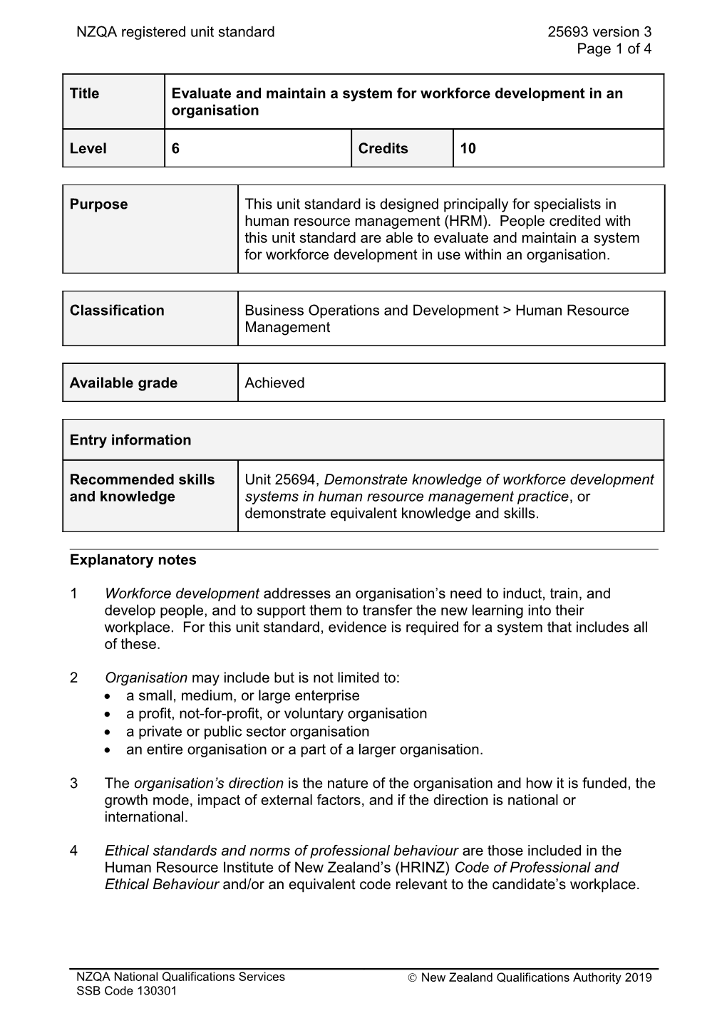25693 Evaluate and Maintain a System for Workforce Development in an Organisation