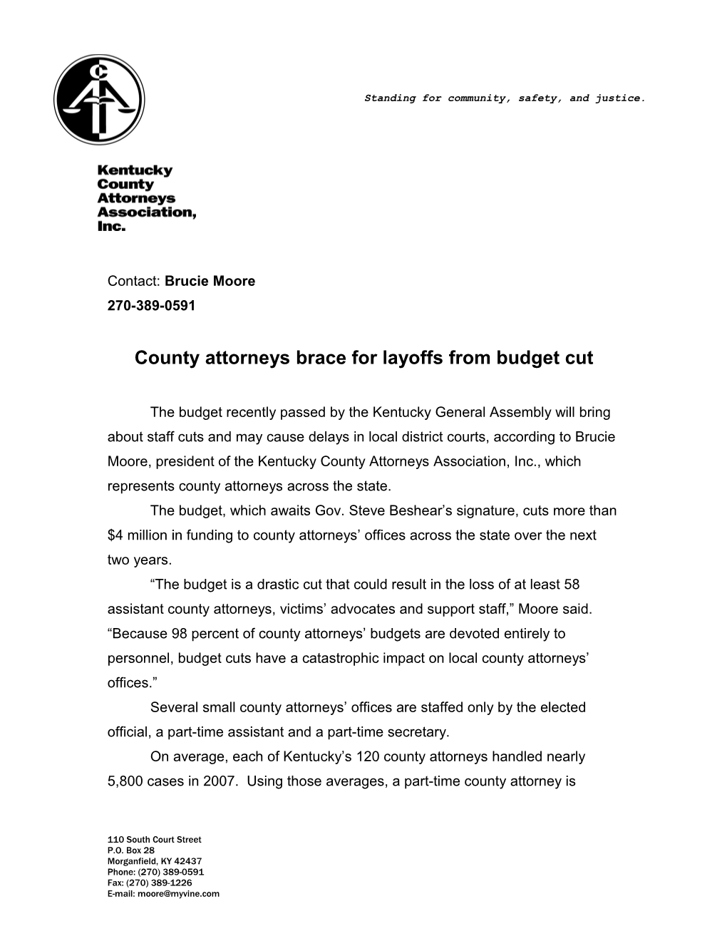County Attorneys Brace for Layoffs from Budget Cut