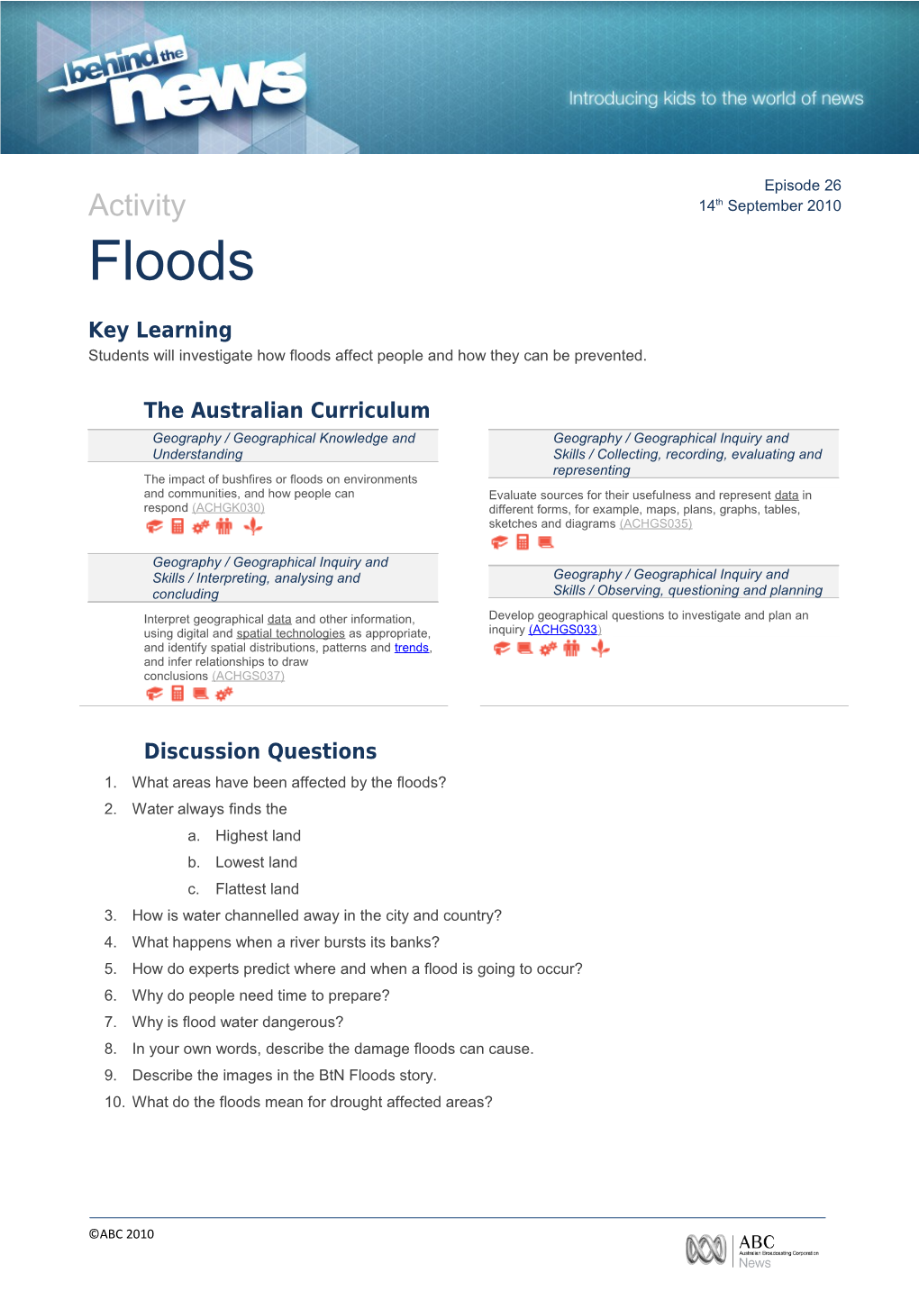 Students Will Investigate How Floods Affect People and How They Can Be Prevented