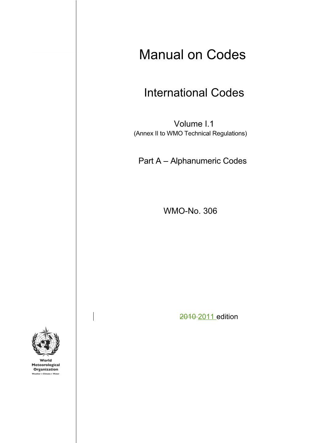 Manual on Codes