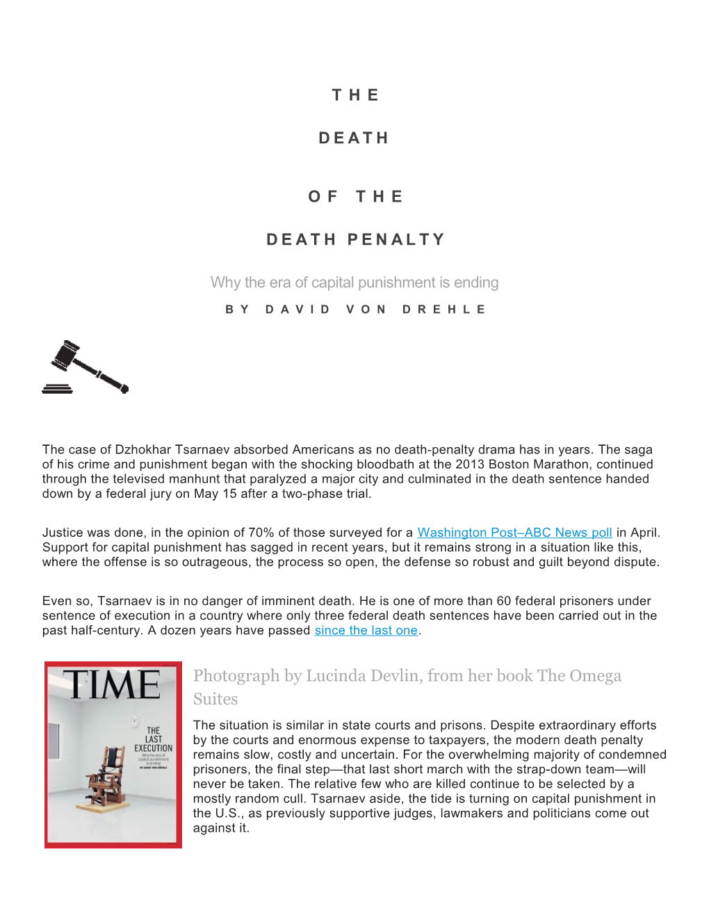 Why the Era of Capital Punishment Is Ending