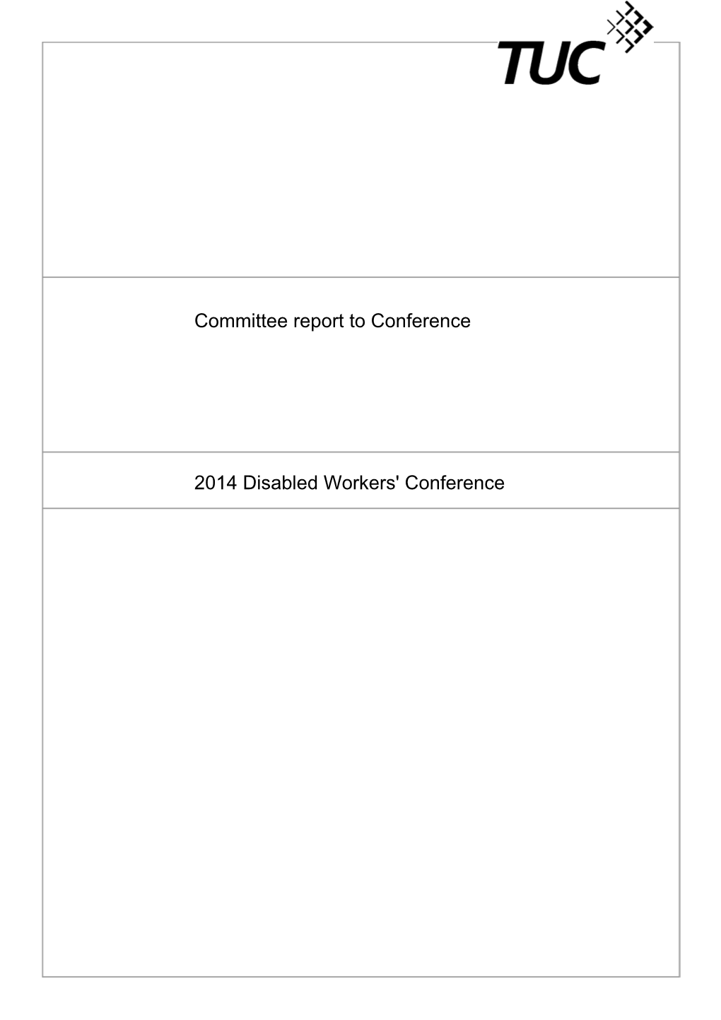 1 TUC Disabled Workers Conference