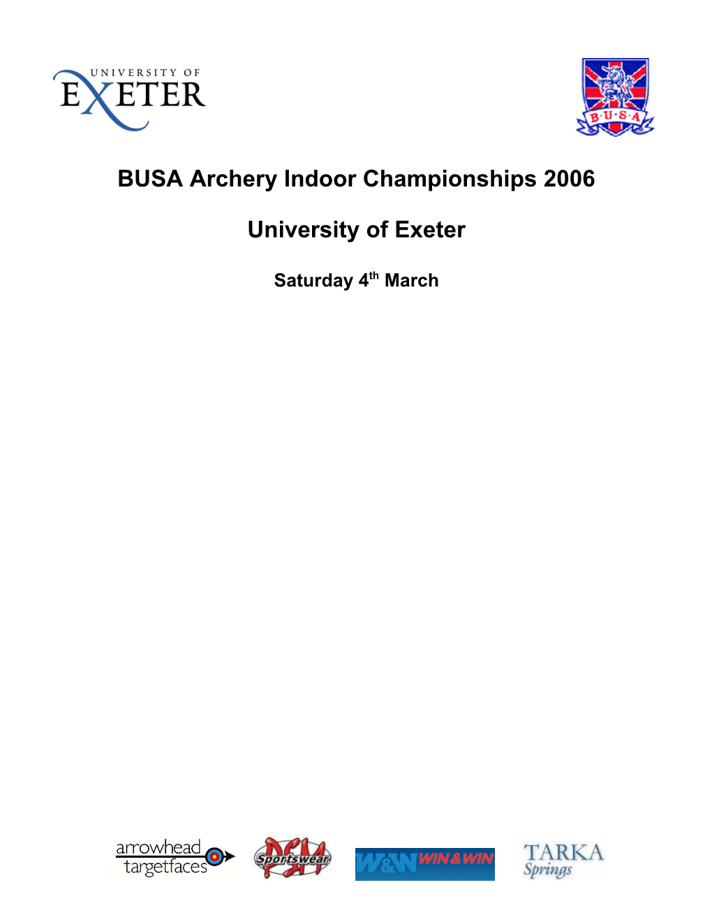 BUSA Archery Indoor Championships 2006