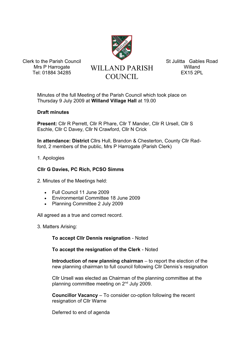 Willand Parish Council