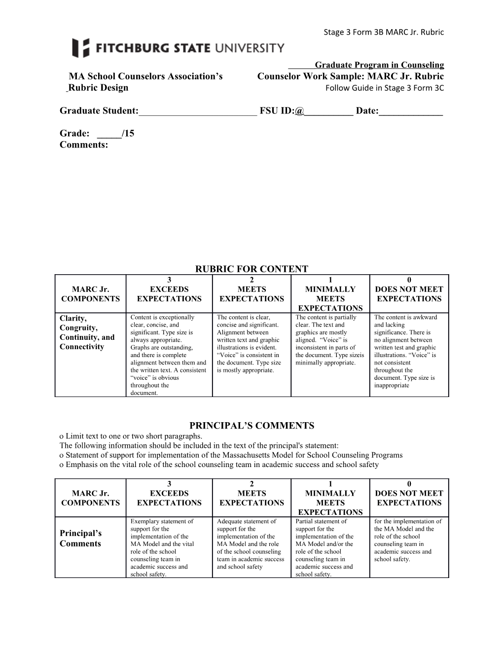 Rubric Design Follow Guide in Stage 3 Form 3C