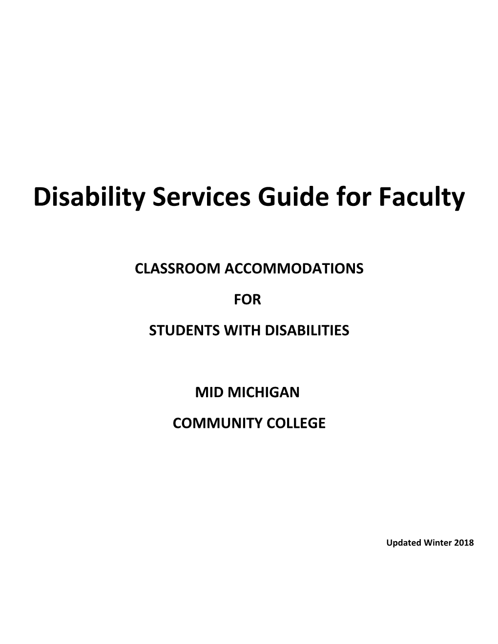 Disability Services Guide for Faculty