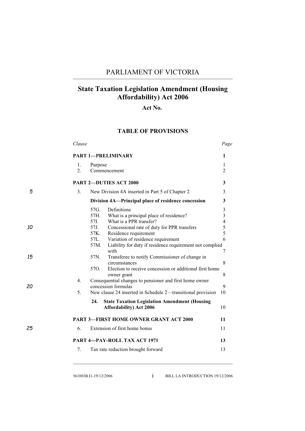 State Taxation Legislation Amendment (Housing Affordability) Act 2006