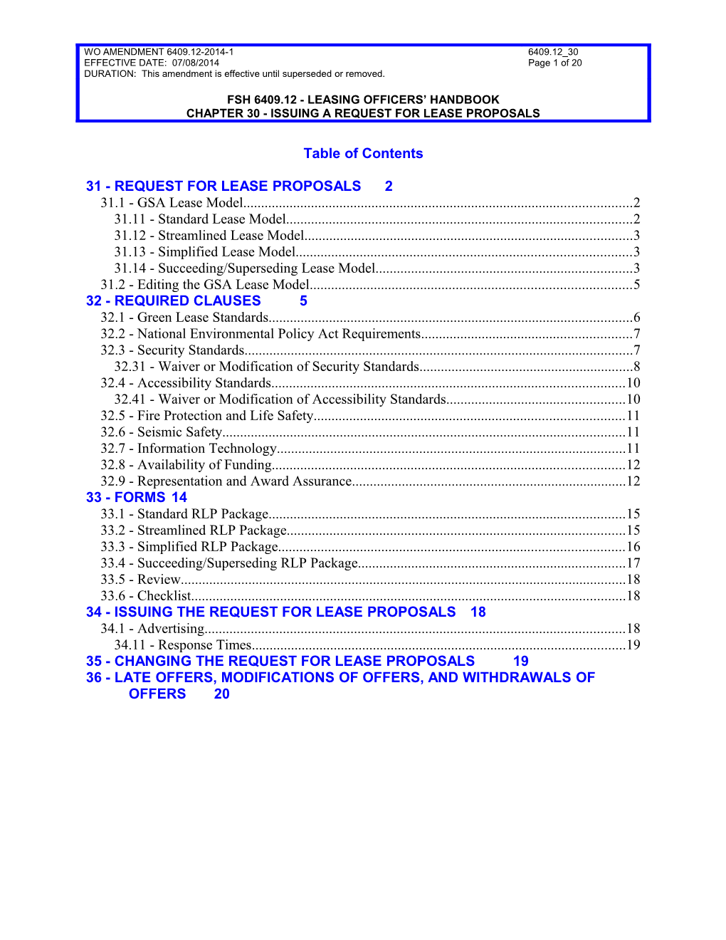 31 - Request for Lease Proposals