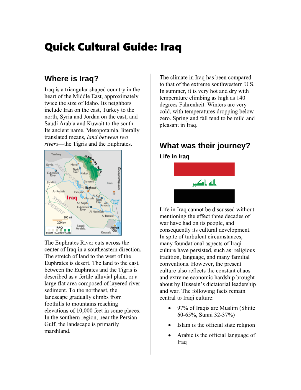 Quick Cultural Guide for Ambassadors: (Country Or Region)