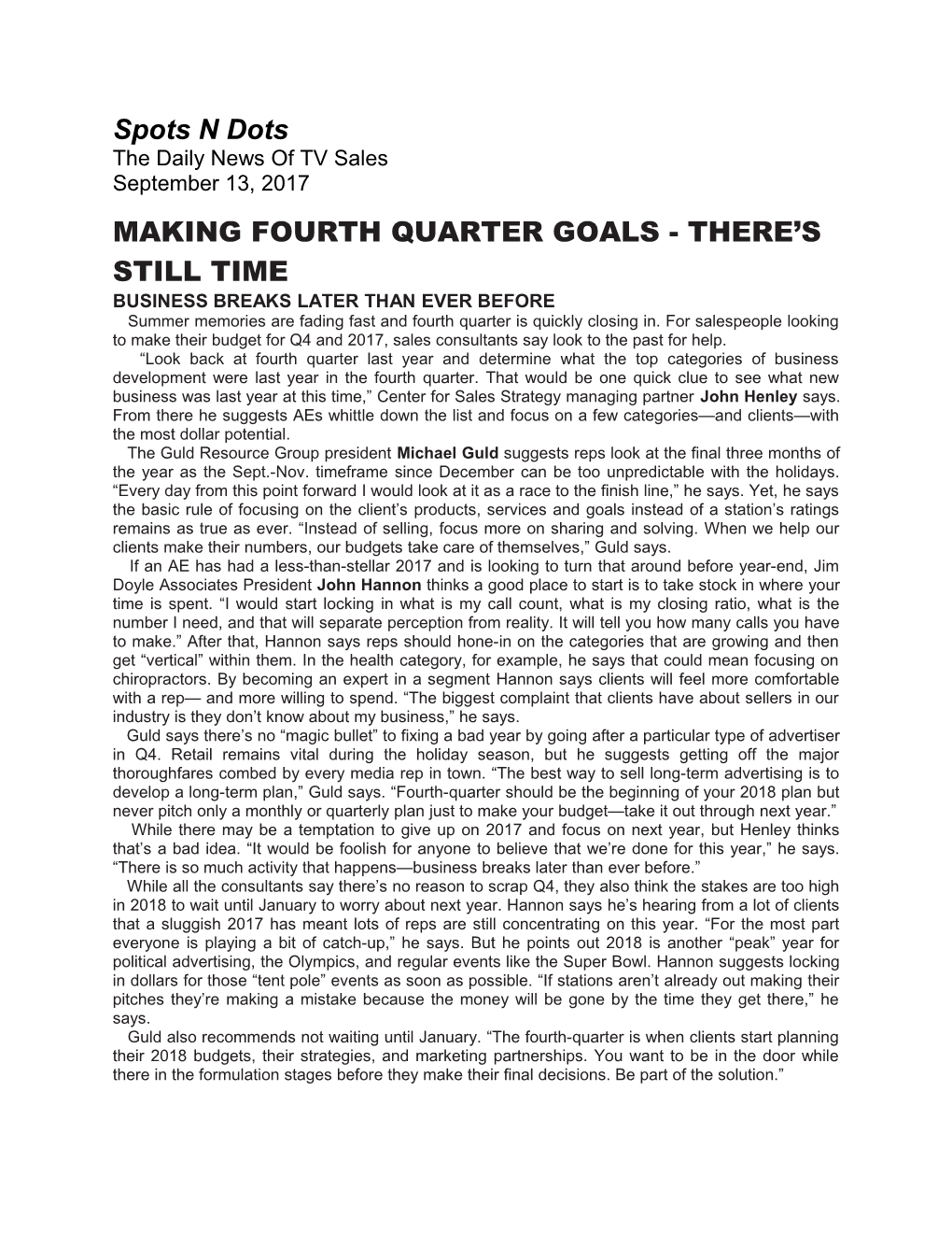Making Fourth Quarter Goals - There S Still Time