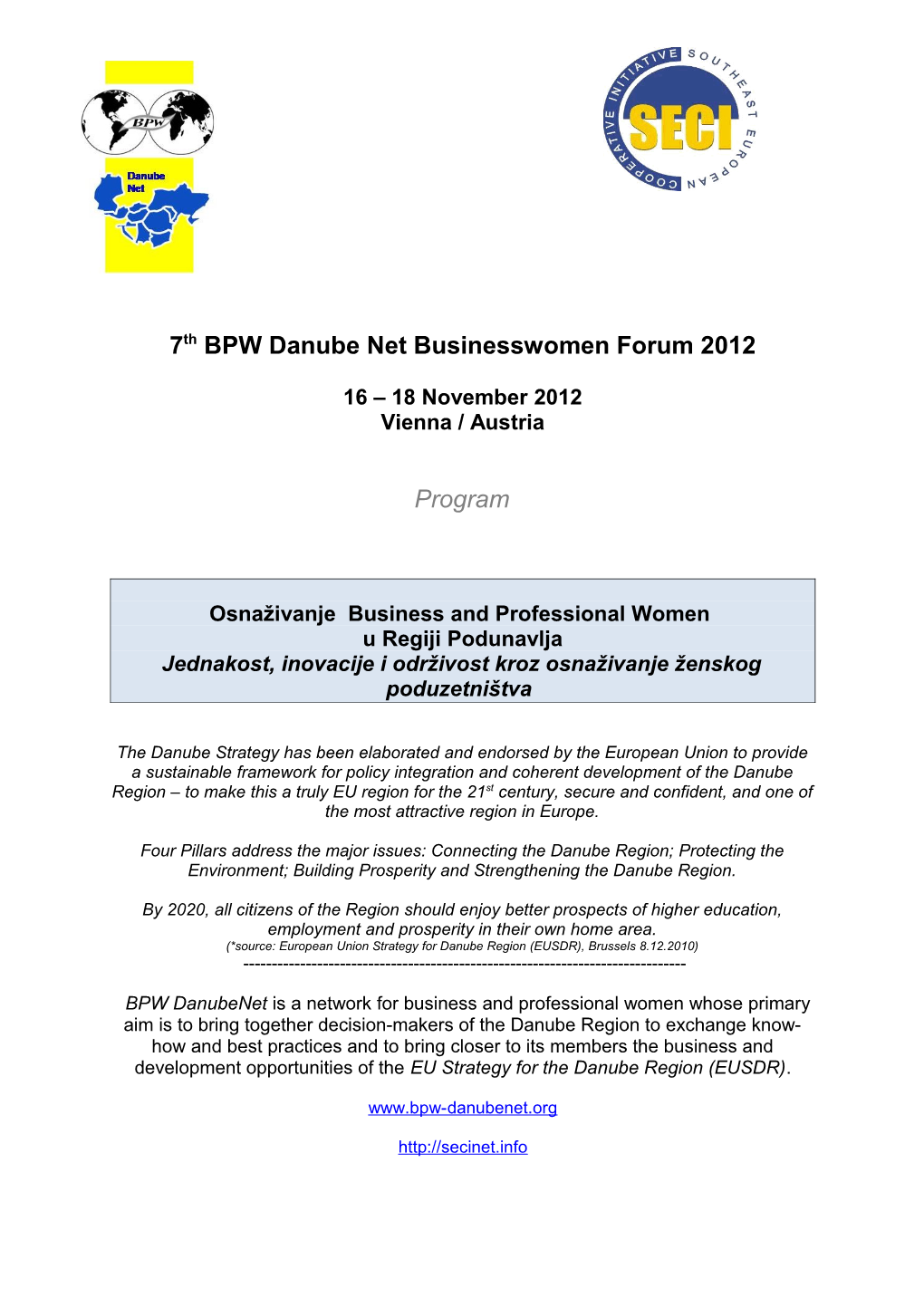 7Th BPW Danube Net Businesswomen Forum 2012