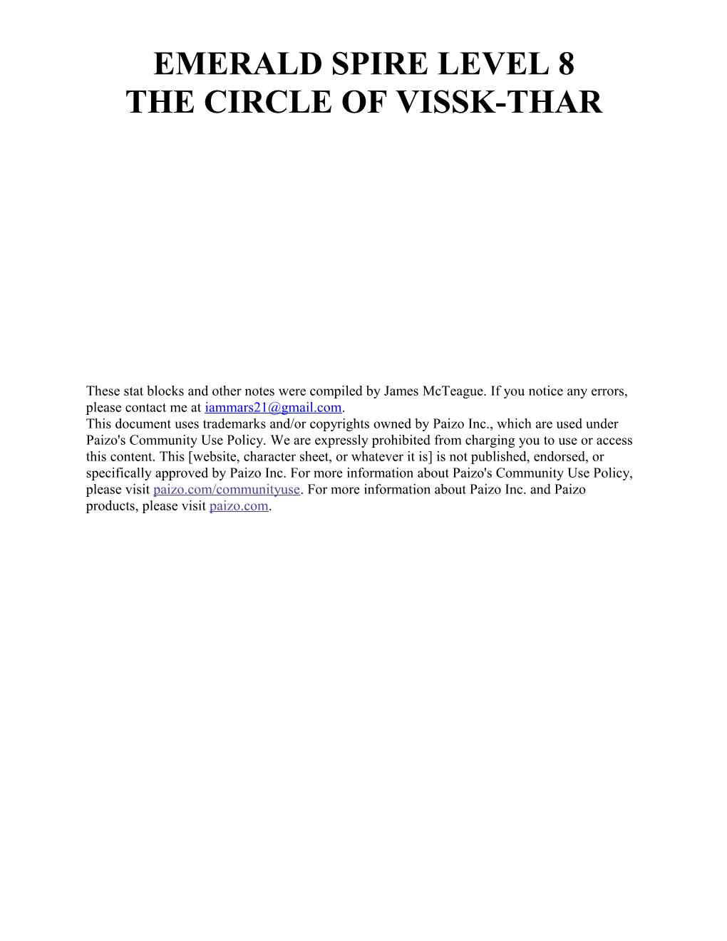 The Circle of Vissk-Thar