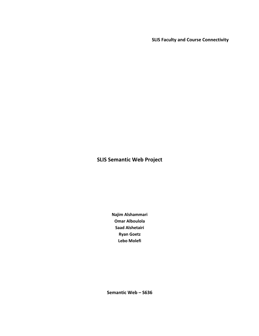 SLIS Faculty and Courseconnectivity