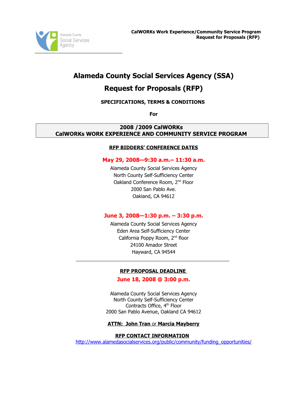 Alameda County Social Services Agency (SSA)