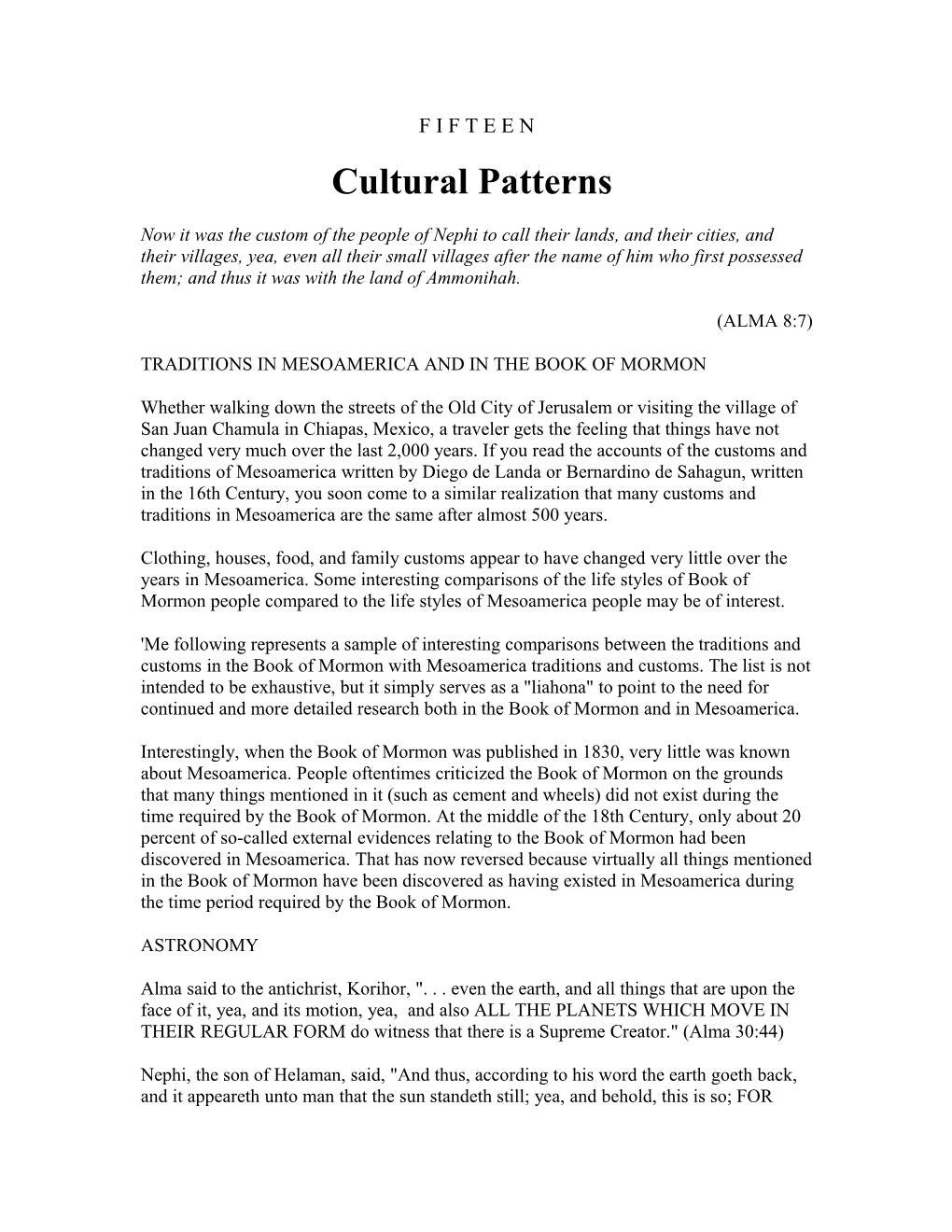 Cultural Patterns
