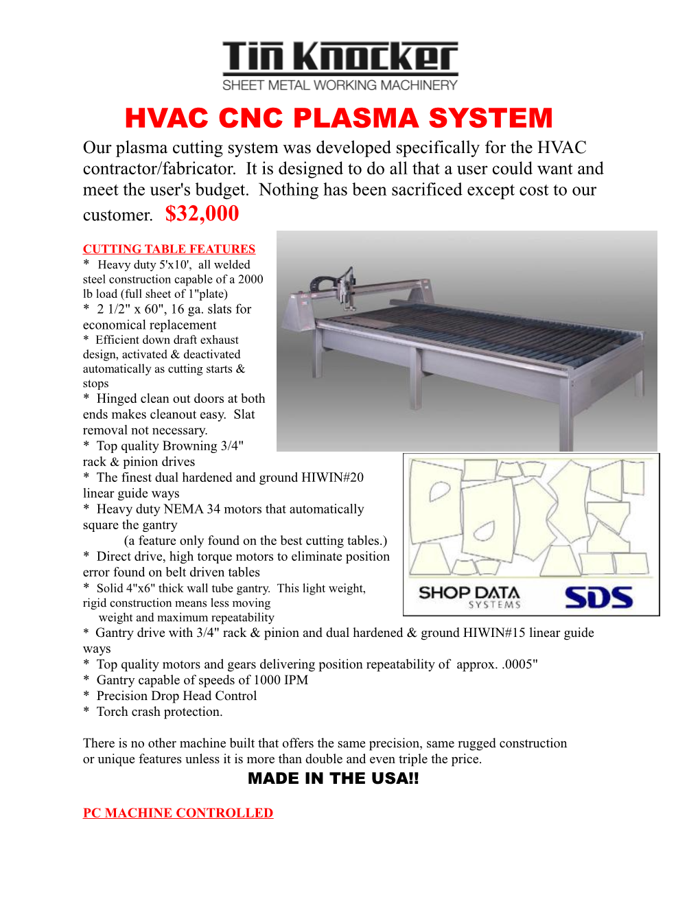 Hvac Cnc Plasma System