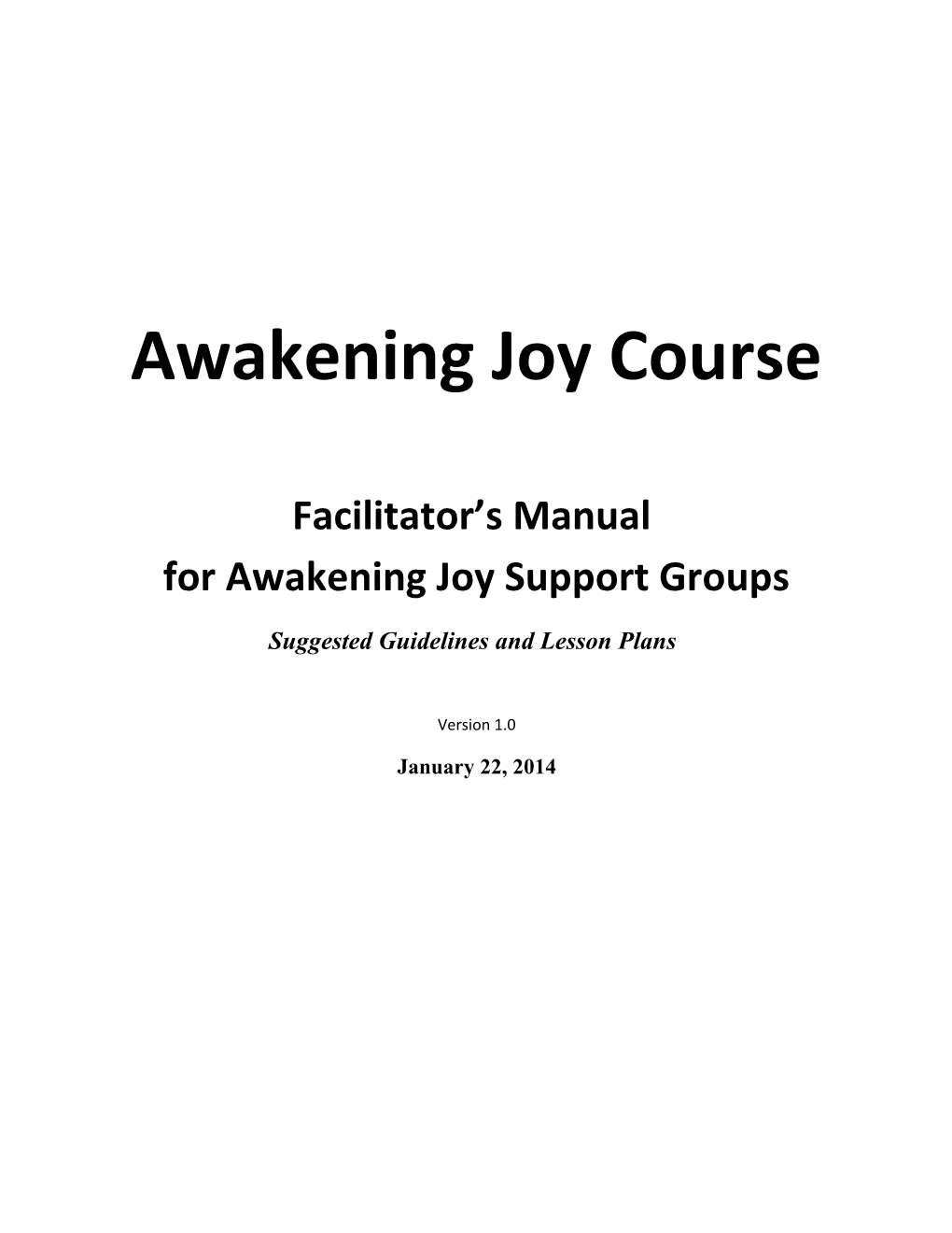 Awakening Joy Course