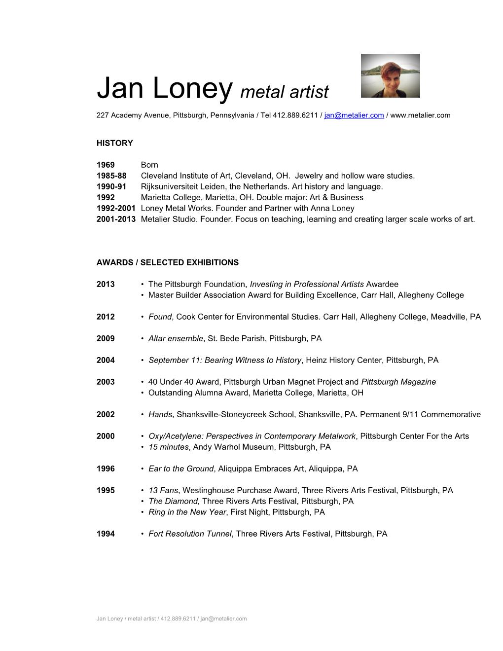 Jan Loney Metal Artist