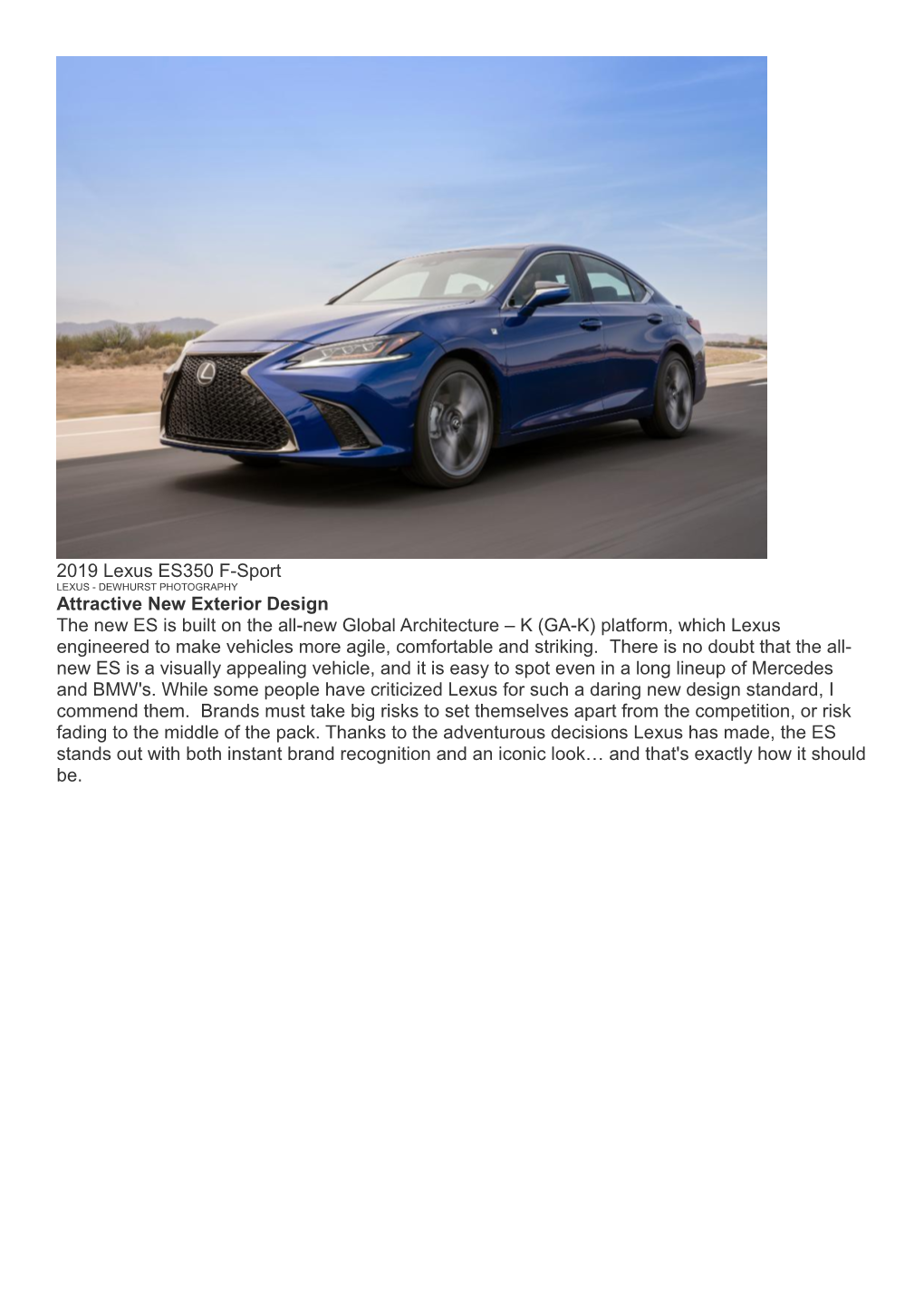 2019 Lexus ES 350 F-Sport - 3 Things You Need to Know