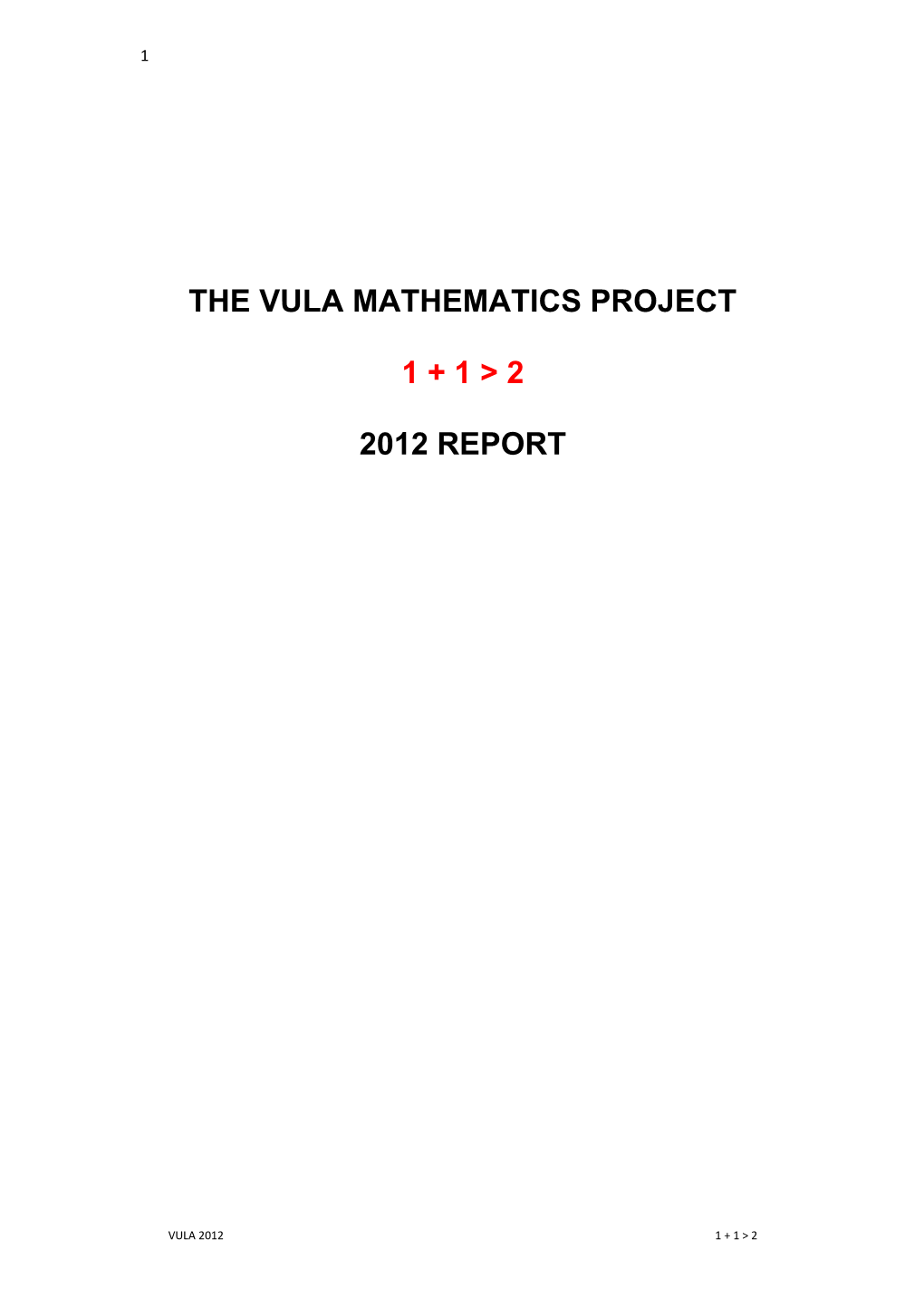 The Vula Mathematics Project