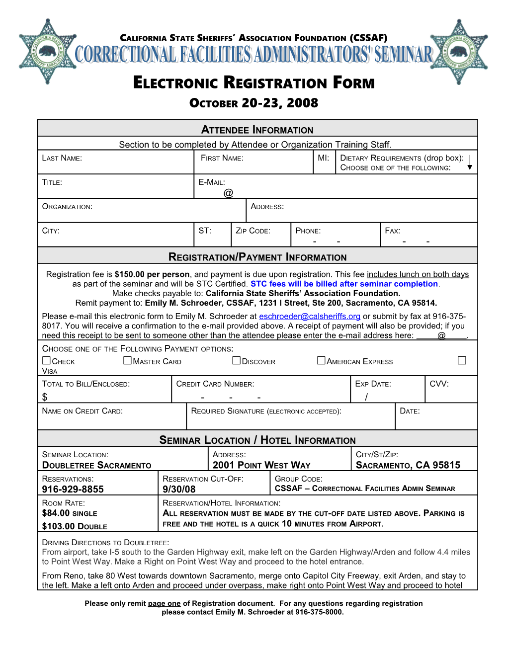Electronic Registration Form