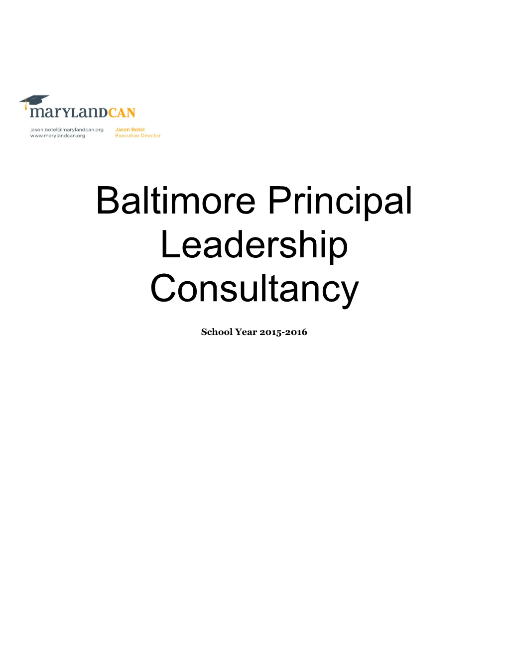 Baltimore Principal Leadership Consultancy