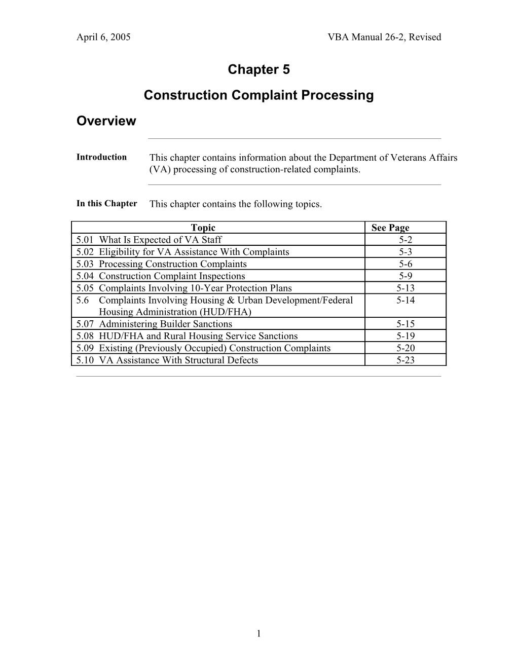Construction Complaint Processing