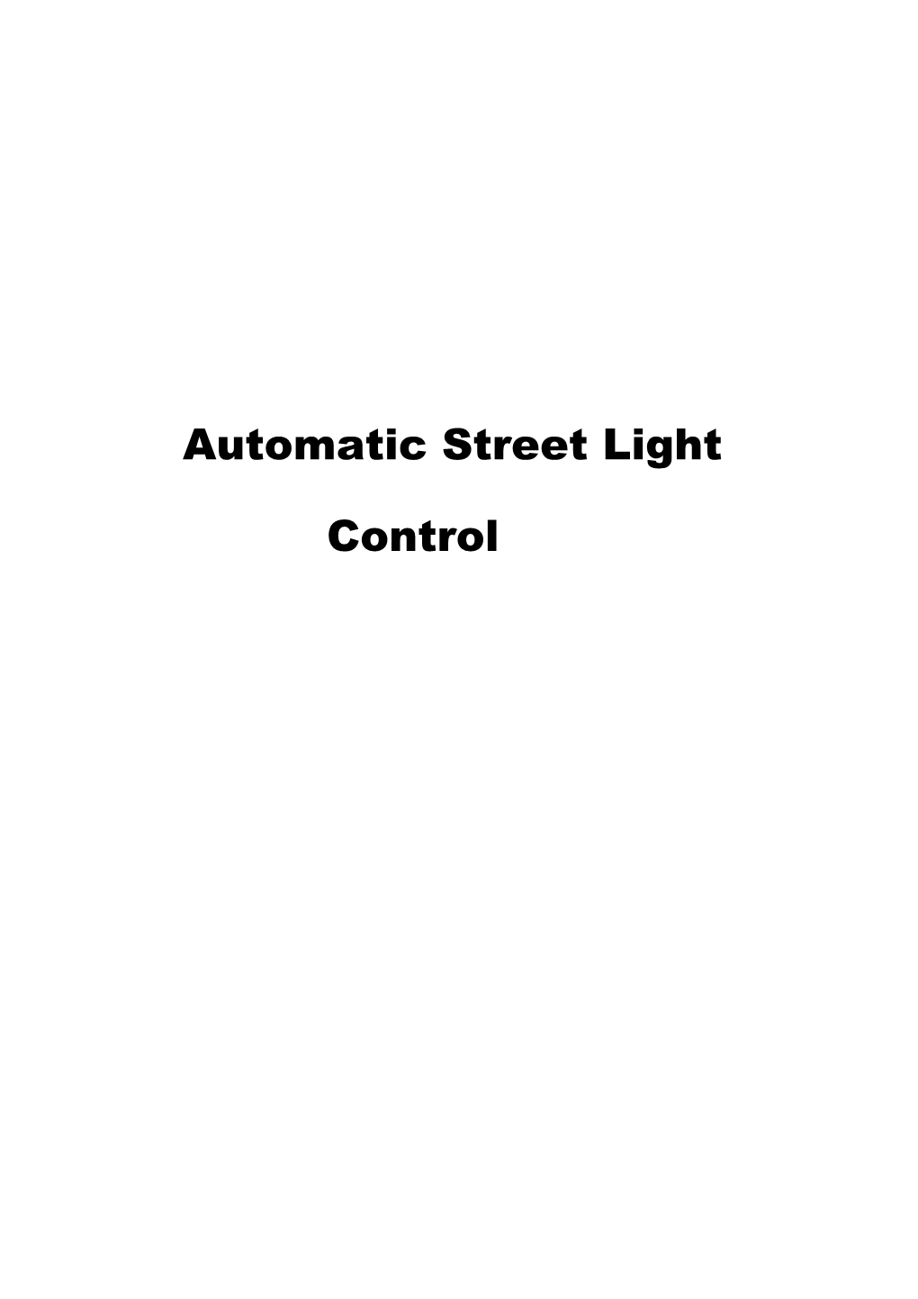 Automatic Street Light Control