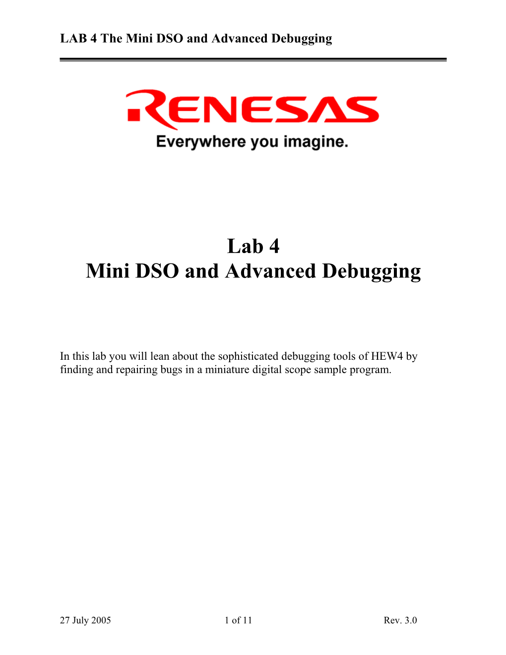 LAB 4 the Mini DSO and Advanced Debugging