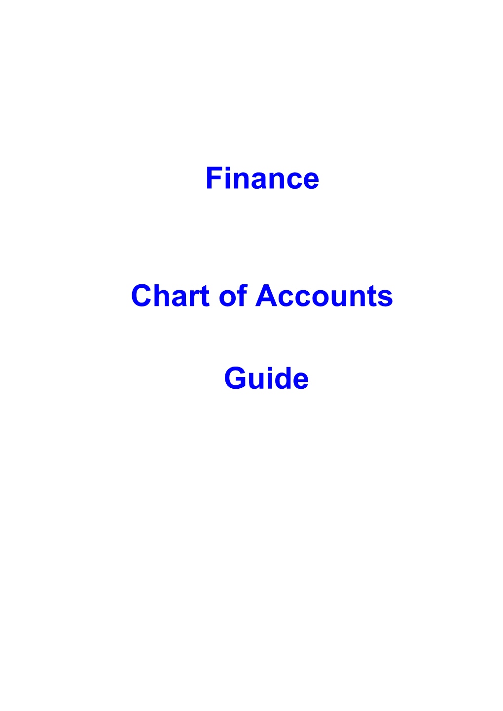 Changes to the Structure of the New Chart of Accounts