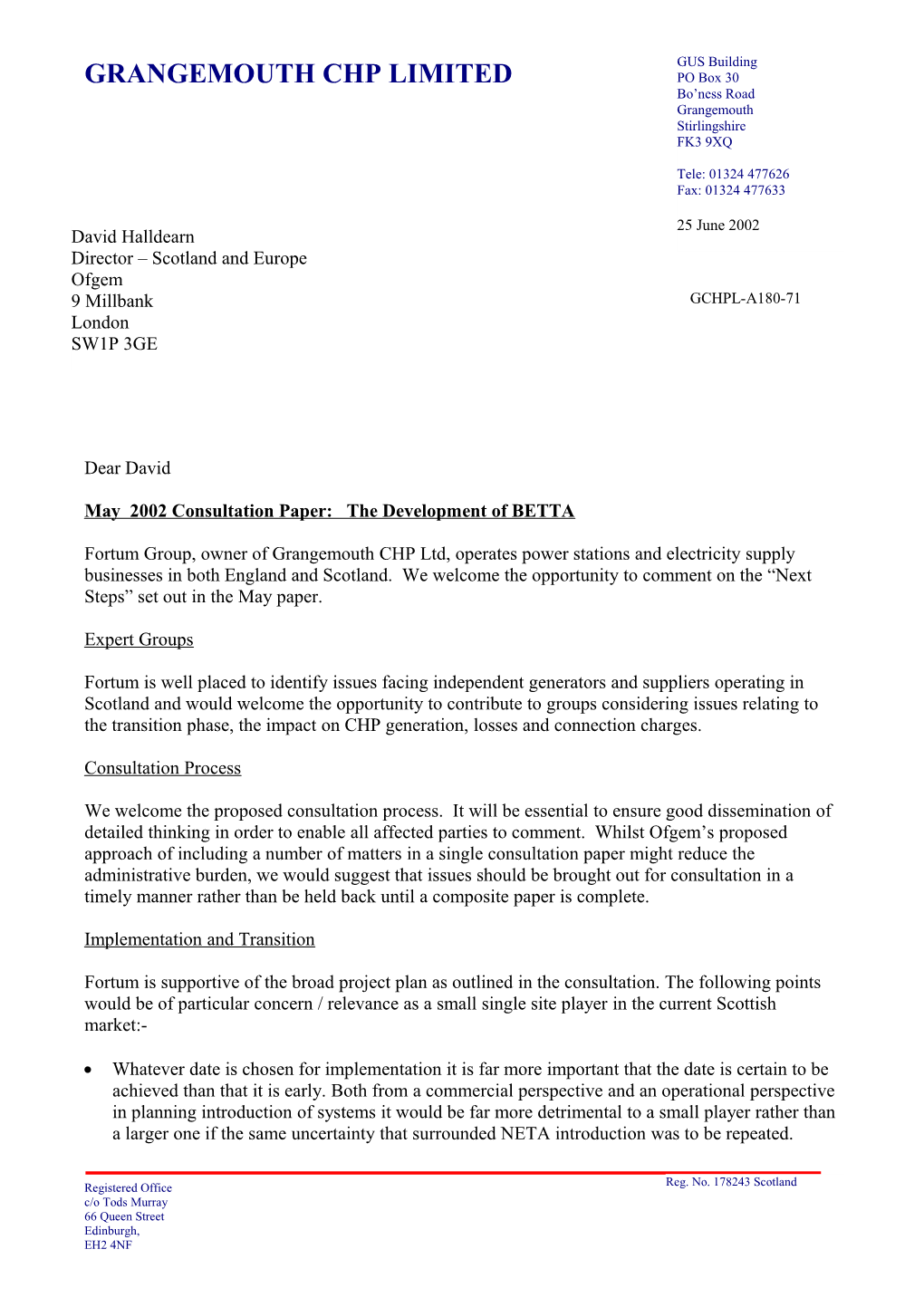 Grangemouth CHP - the Development of British Electricity Trading and Transmission Arrangements