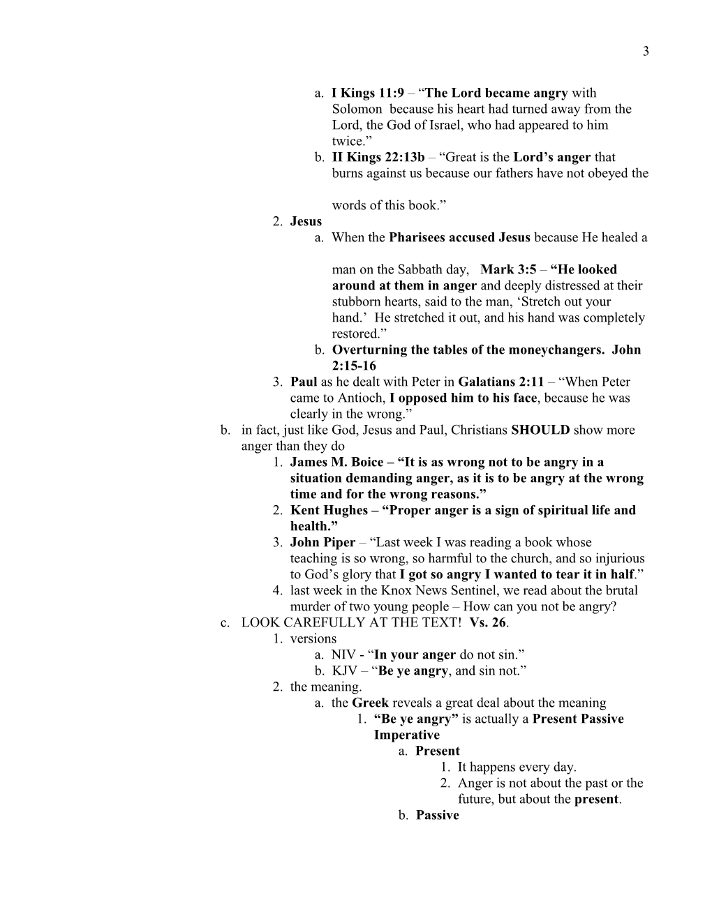 Sermon Notes for January 28, 2007
