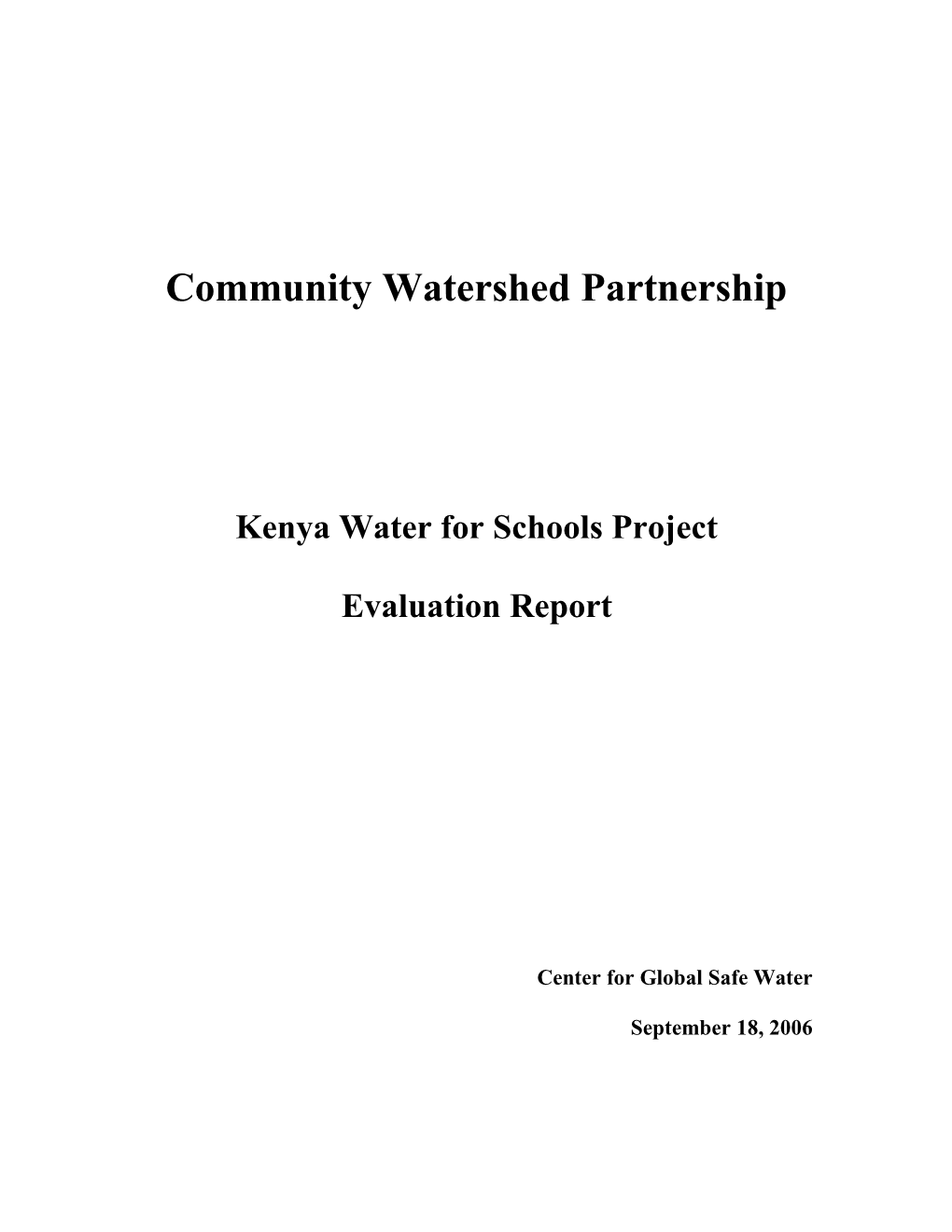 Kenya Water for Schools Project