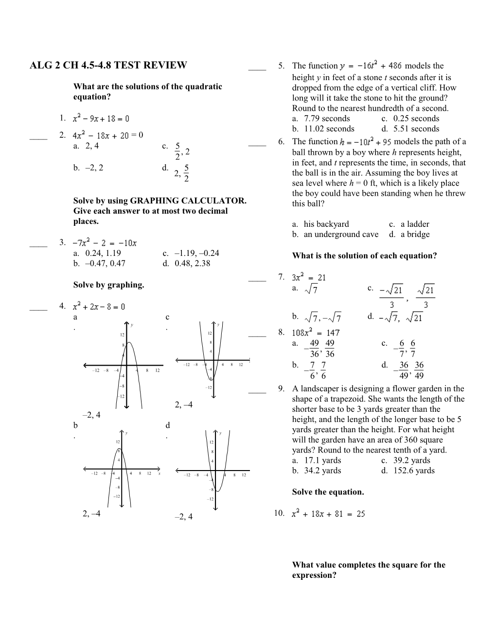 What Are the Solutions of the Quadratic Equation?