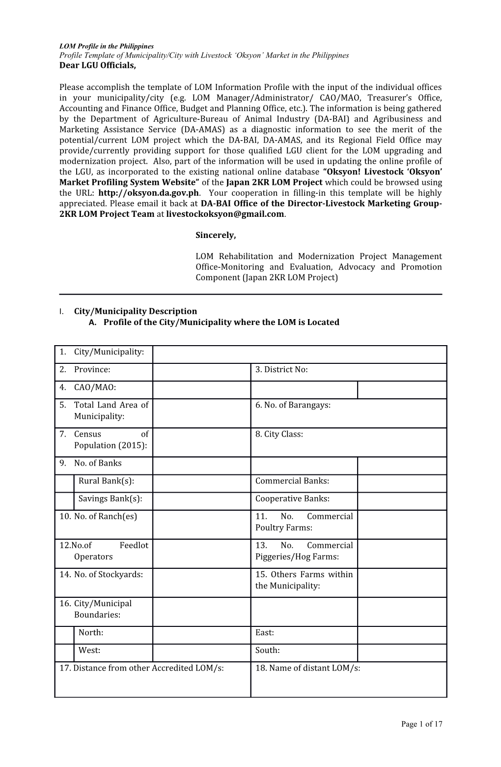 LOM Profile in the Philippines