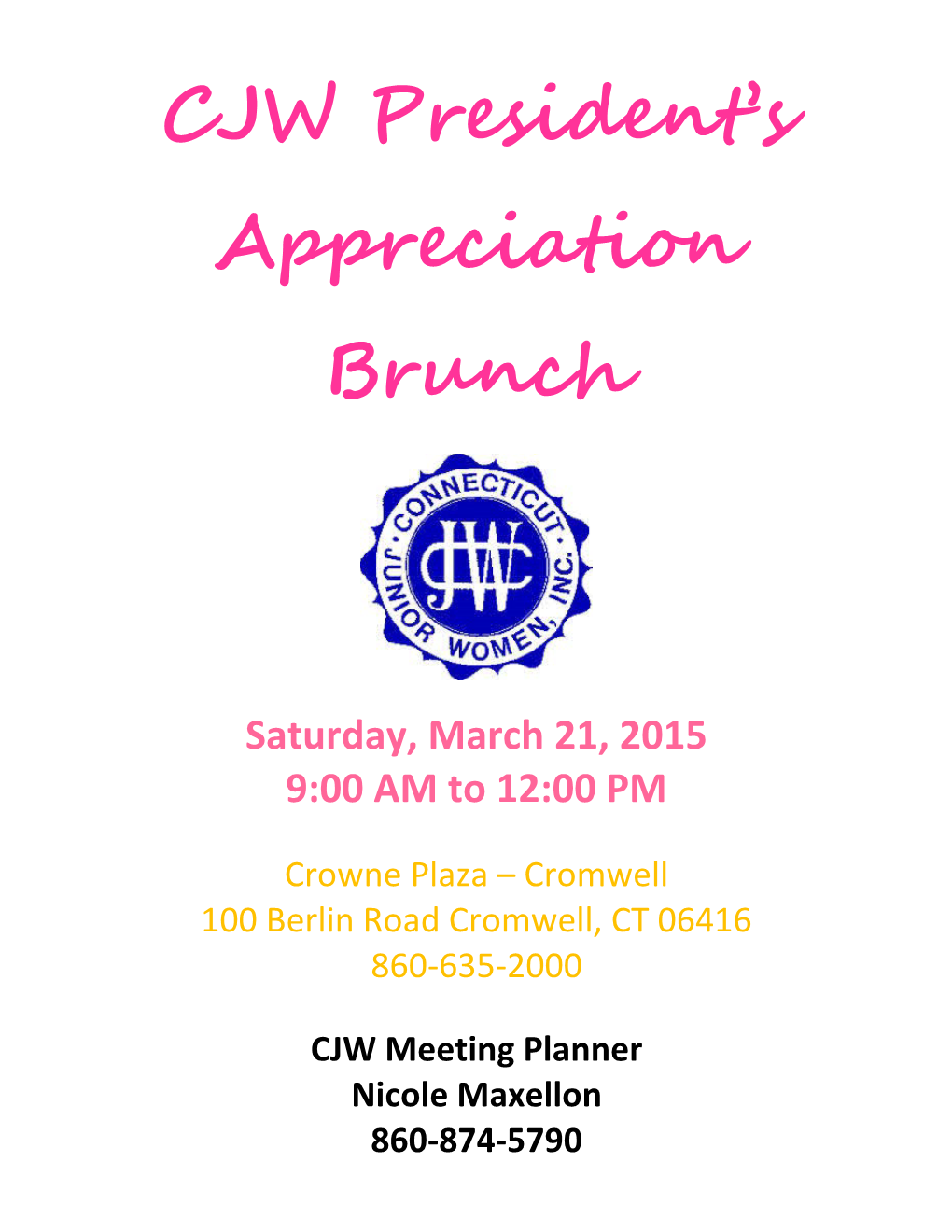 CJW President S Appreciation Brunch