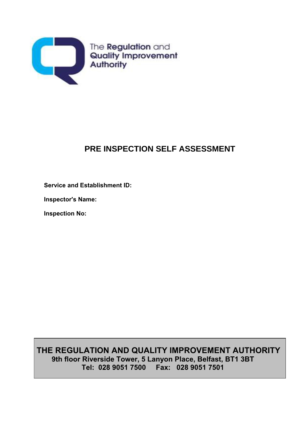 Pre Inspection Self Assessment