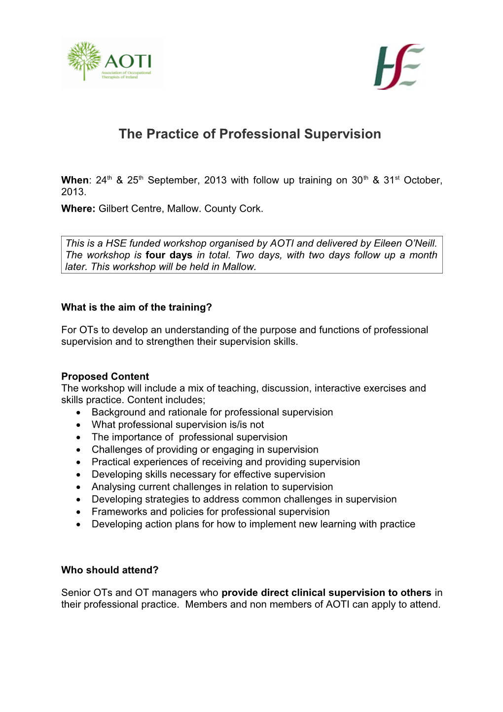The Practice of Professional Supervision