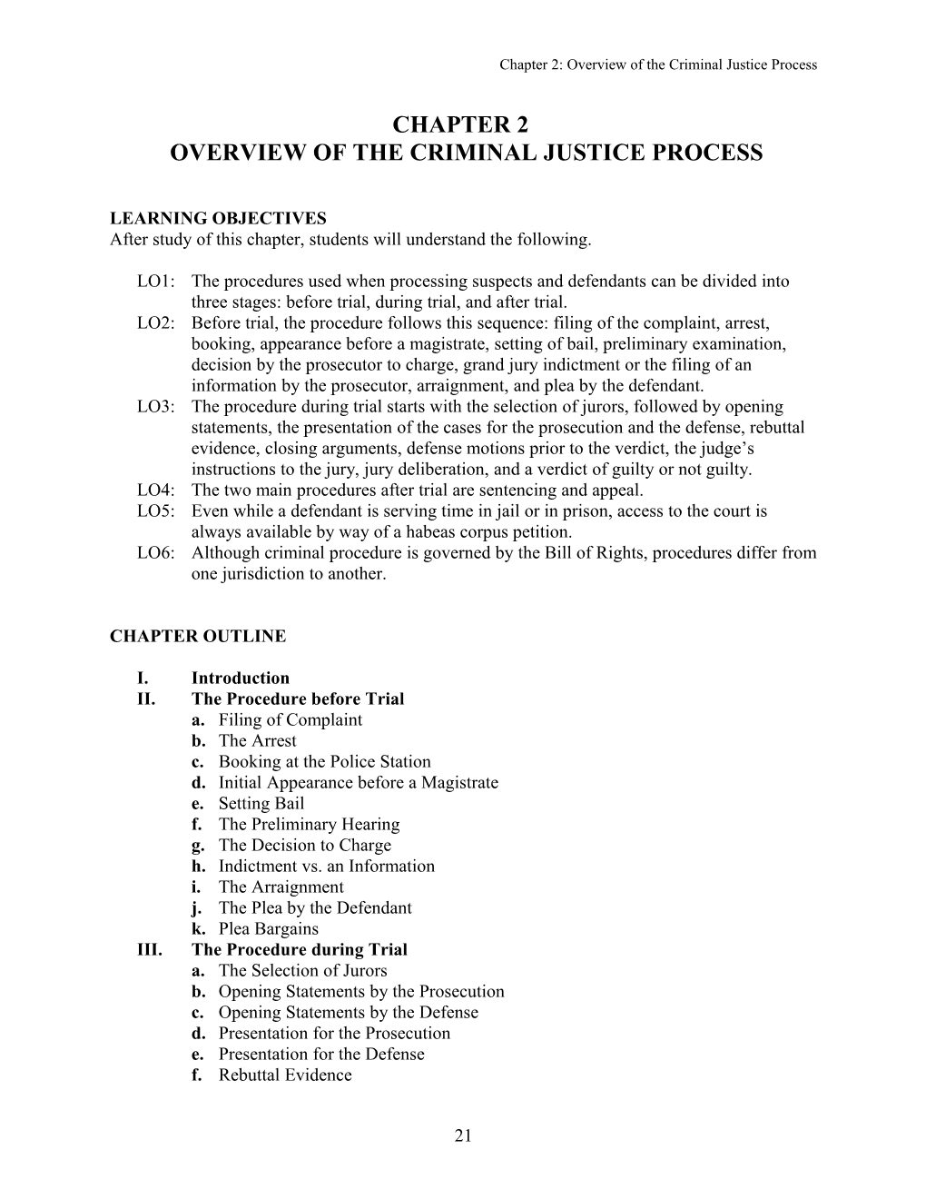 Overview of the Criminal Justice Process